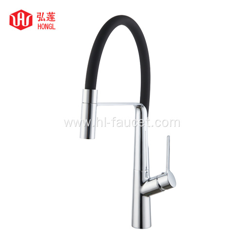 Black hose faucet countertop pull out mixer